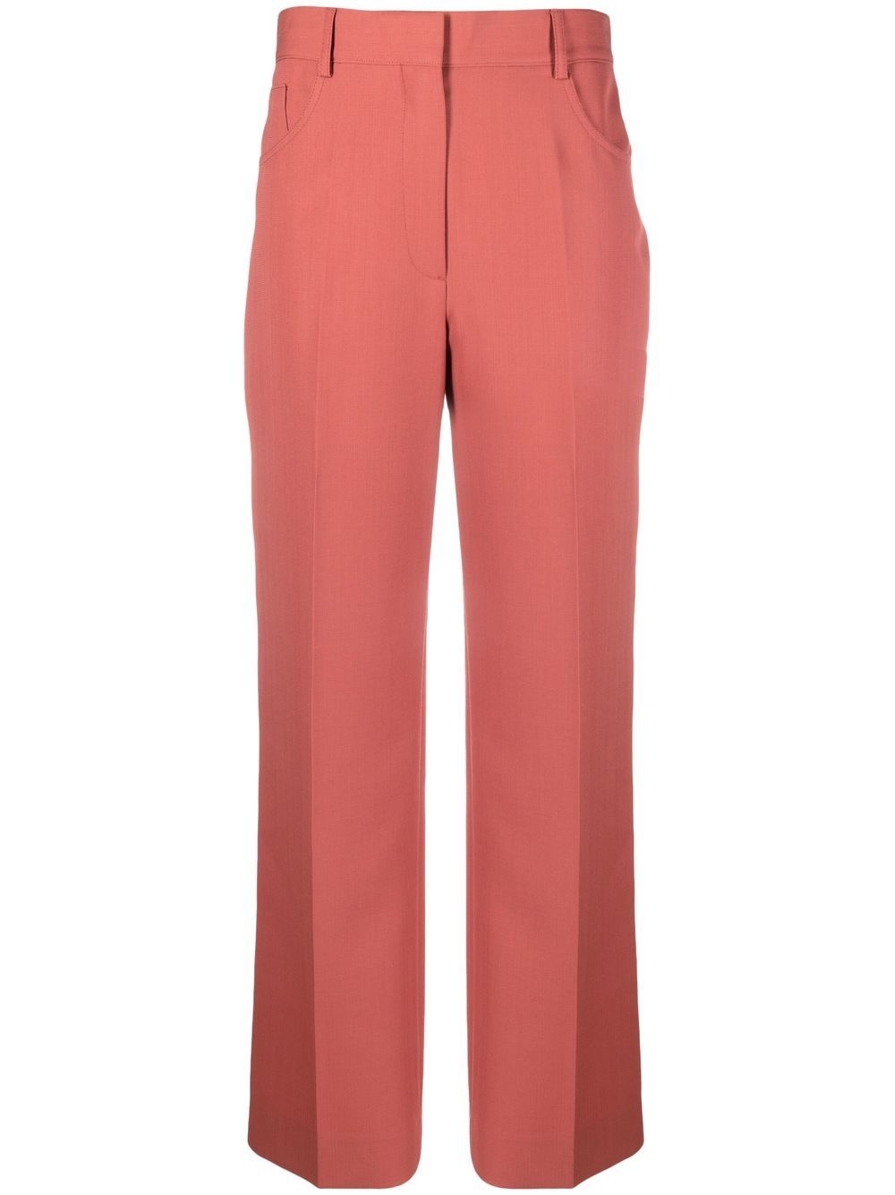 High-waisted straight trousers - Pink