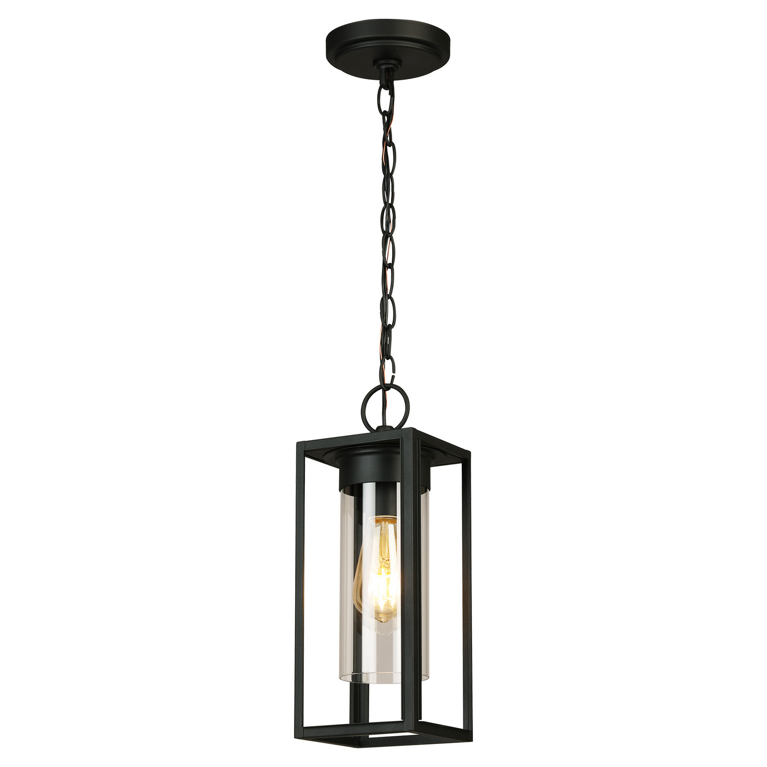 Matte Black One Light Outdoor Pendant from the Walker Hill Collection