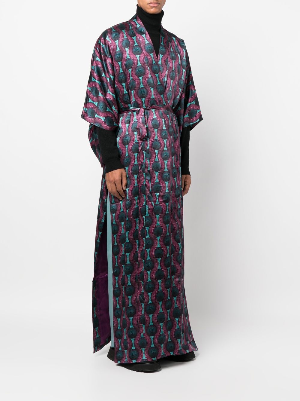 Robe de kimono de soie imprimée Ozwald Boateng