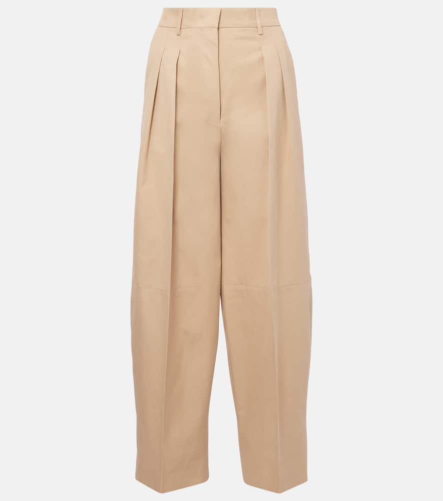 Dash high-rise cotton wide-leg pants