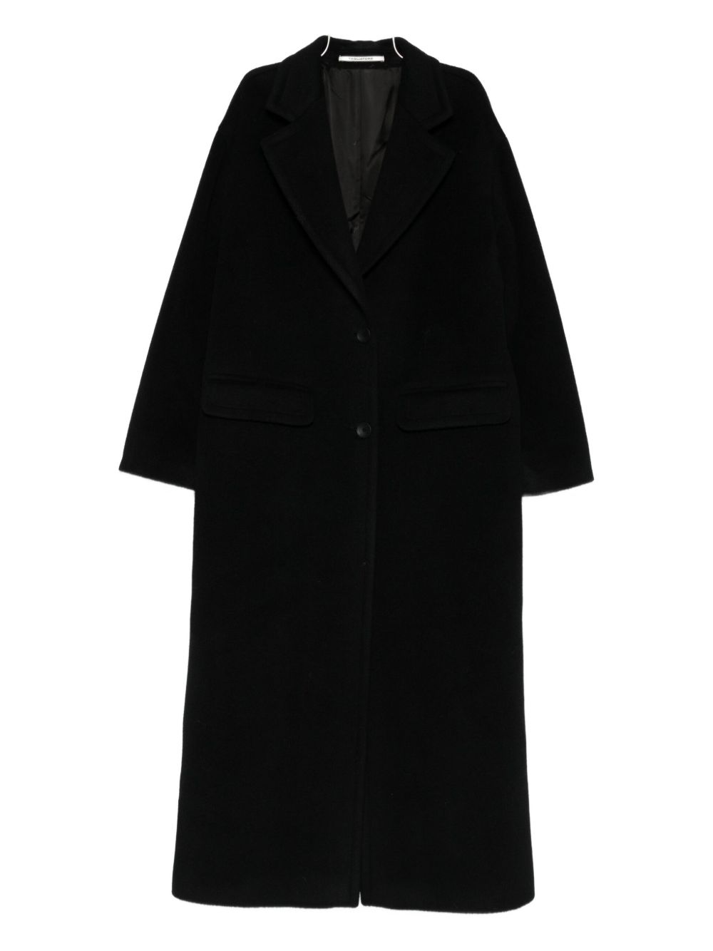 Wool Single-Breasted Coat — Black