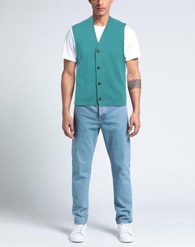 Heritage Man Cardigan Turquoise Size 40 Cotton
