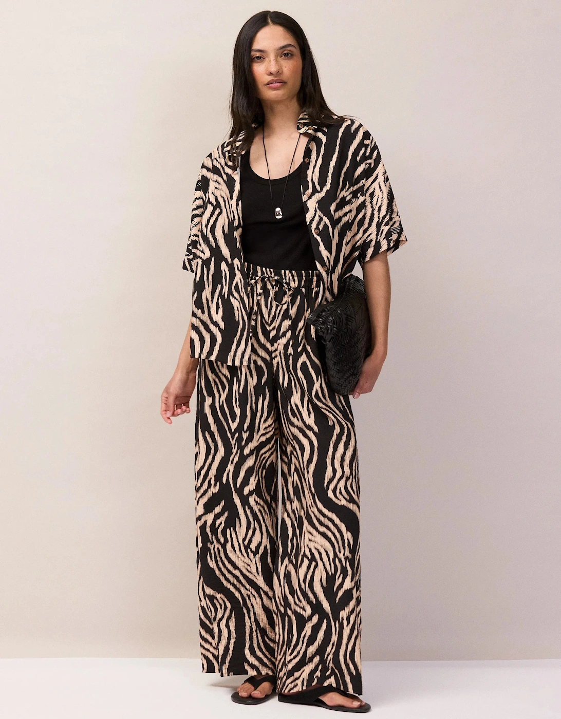 RO&ZO Women's Zebra Print Trousers - Multi