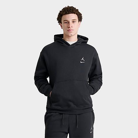 Men's Swoosh Brooklyn Fleece Pullover Hoodie in Black/White