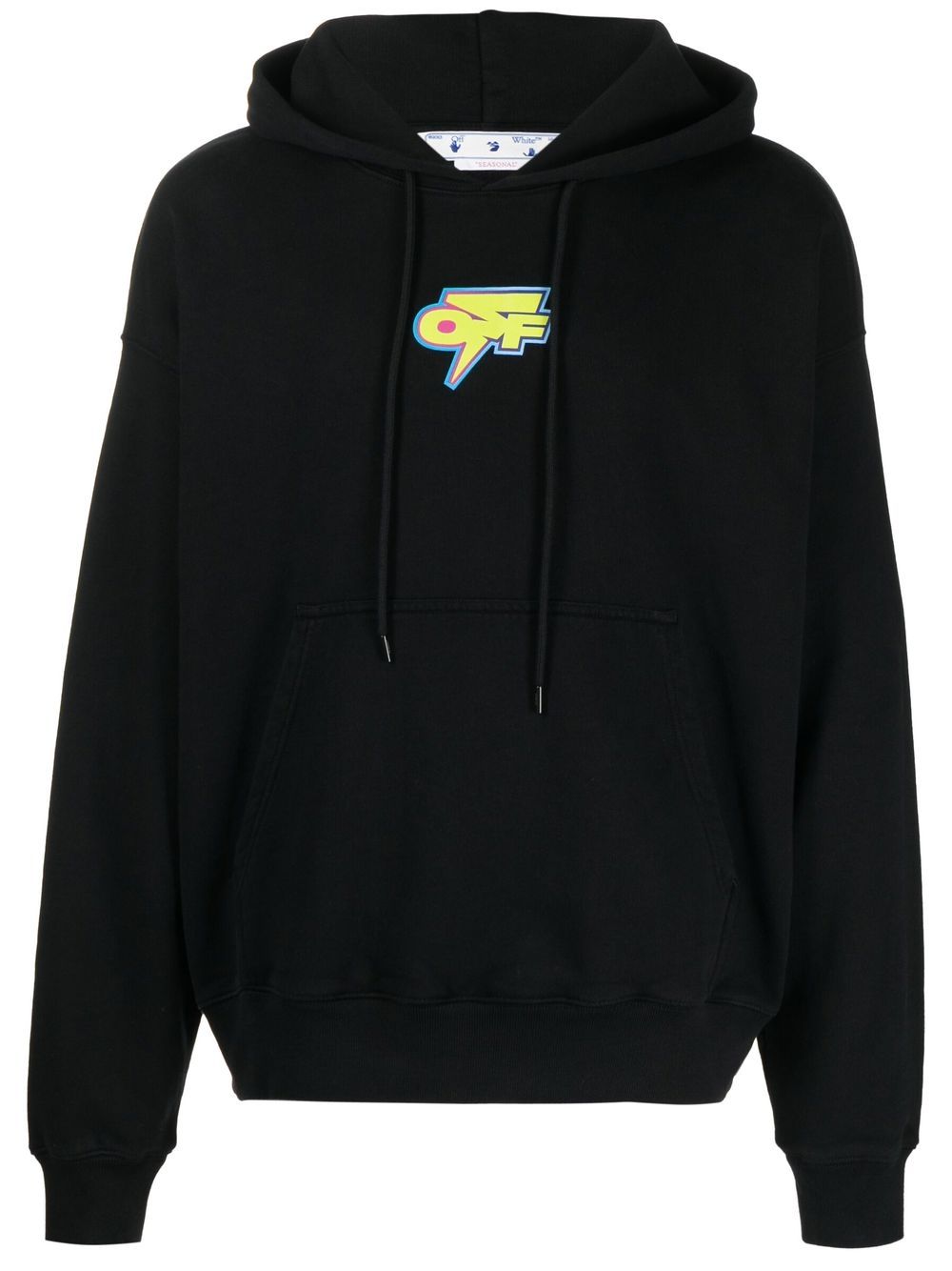 Thunder print skate hoodie - Black