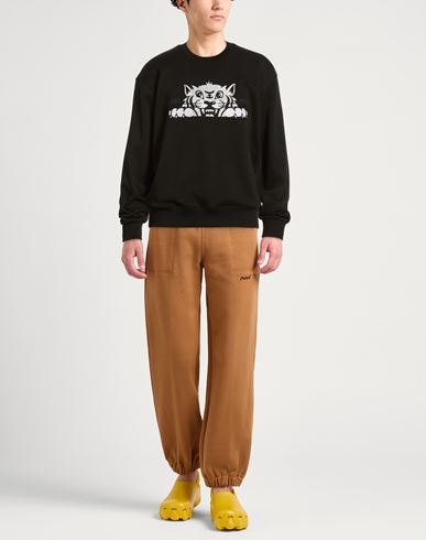 Man Sweatshirt Black Size L Cotton