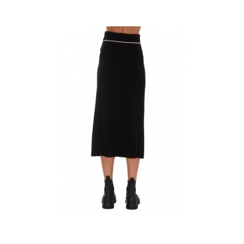 Black Knitted Midi Skirt By 1952