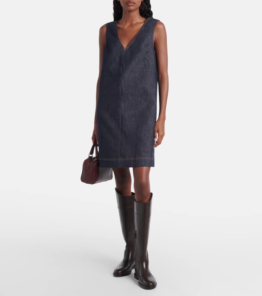 Monili cotton twill minidress
