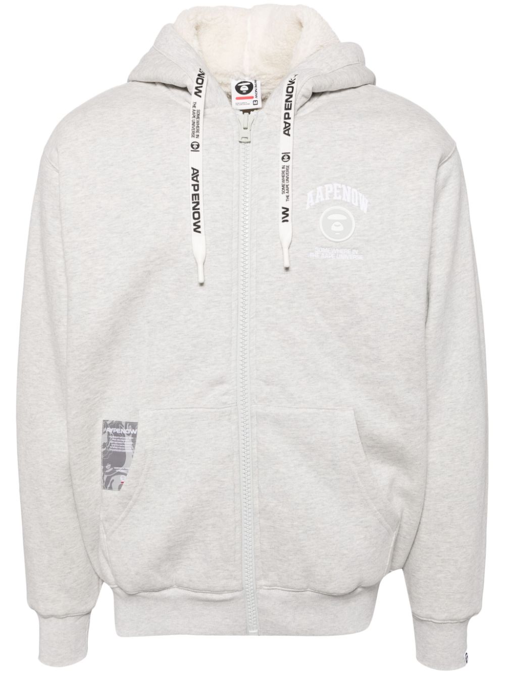 Logo-patch hooded jacket - Grey