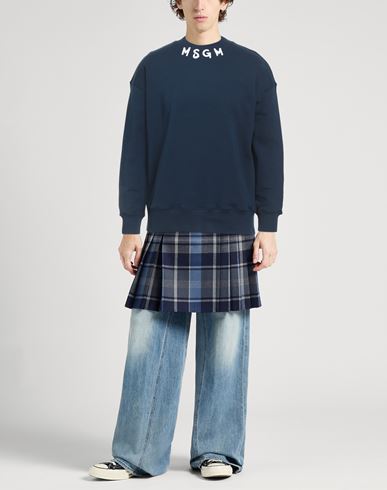 Man Sweatshirt Navy Size XL Cotton