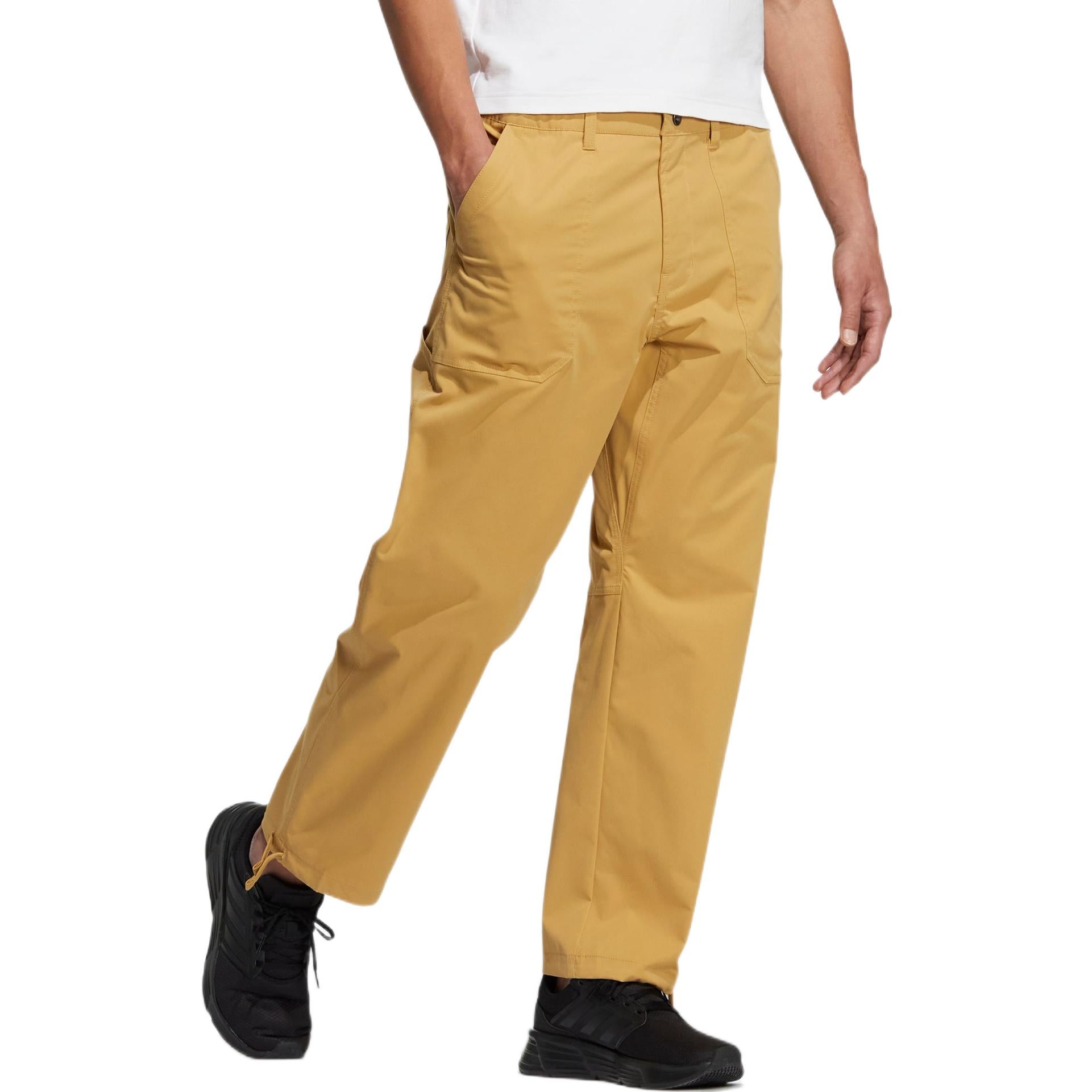 Solid Color Straight Sports Pants Men's Gold Color