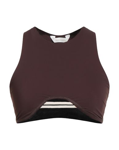 Woman Top Dark brown Size L Polyamide, Elastane