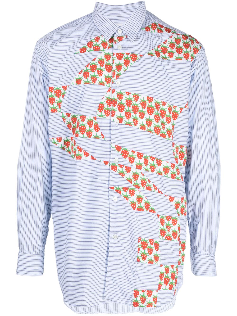 X Brent Westfall strawberry patchwork shirt - Blue