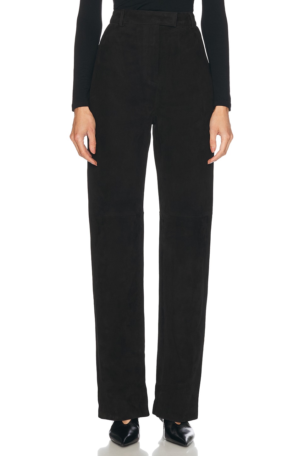 EAVES Blanca Suede Pants in Black - Black. XL also in