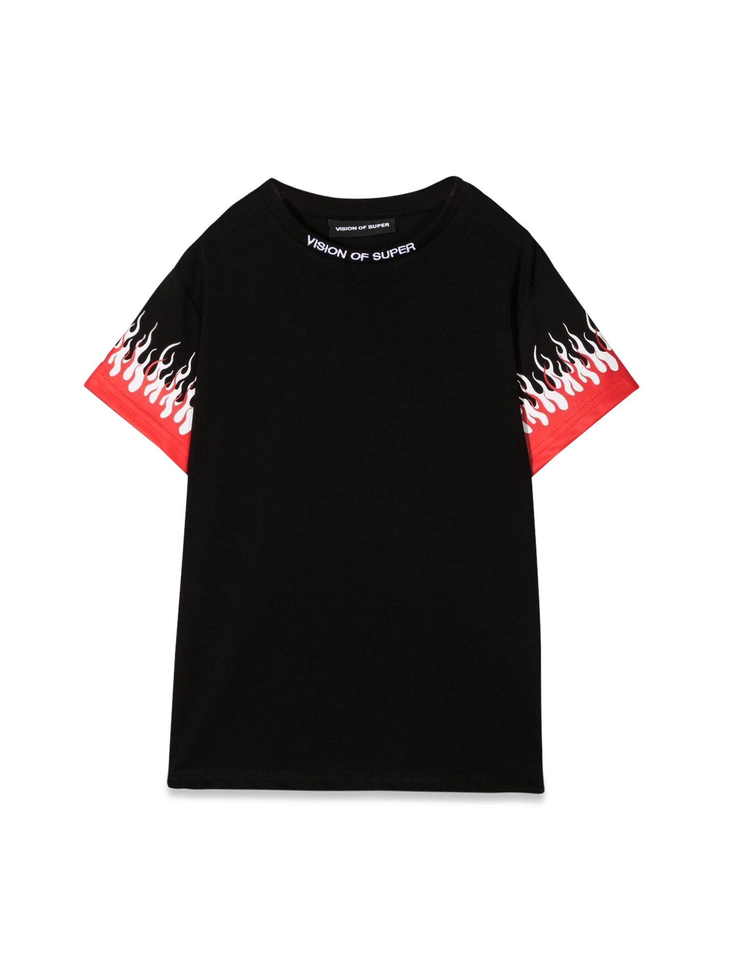 Black kids tshirt with double flame