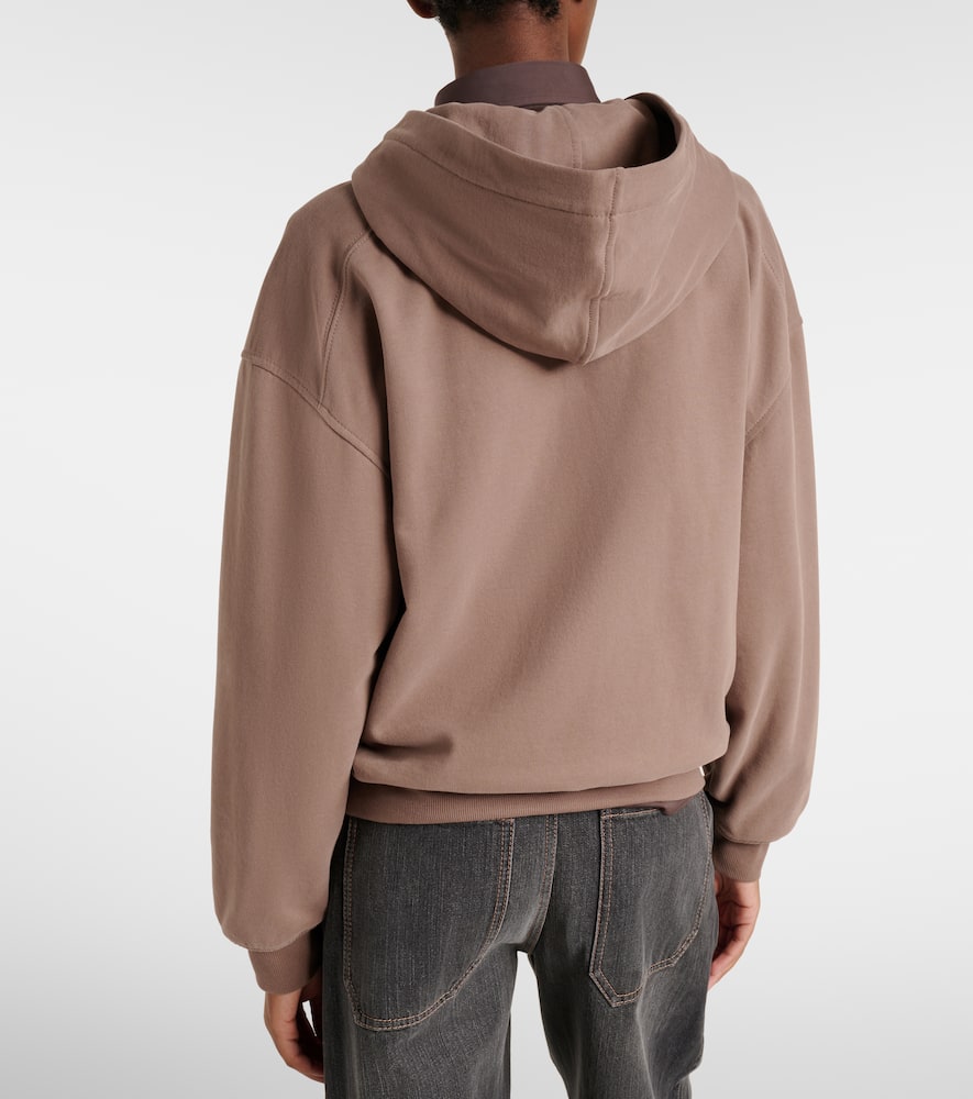 Cotton jersey zip-up hoodie