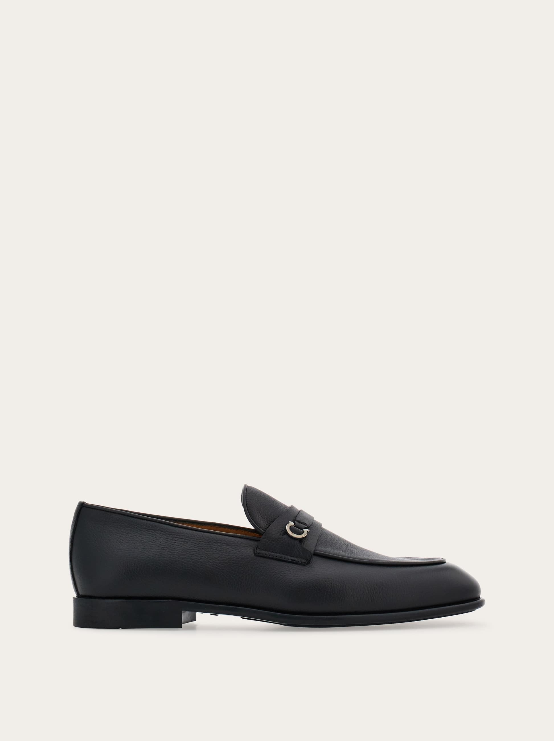 Men Moccasin with Gancini ornament Black