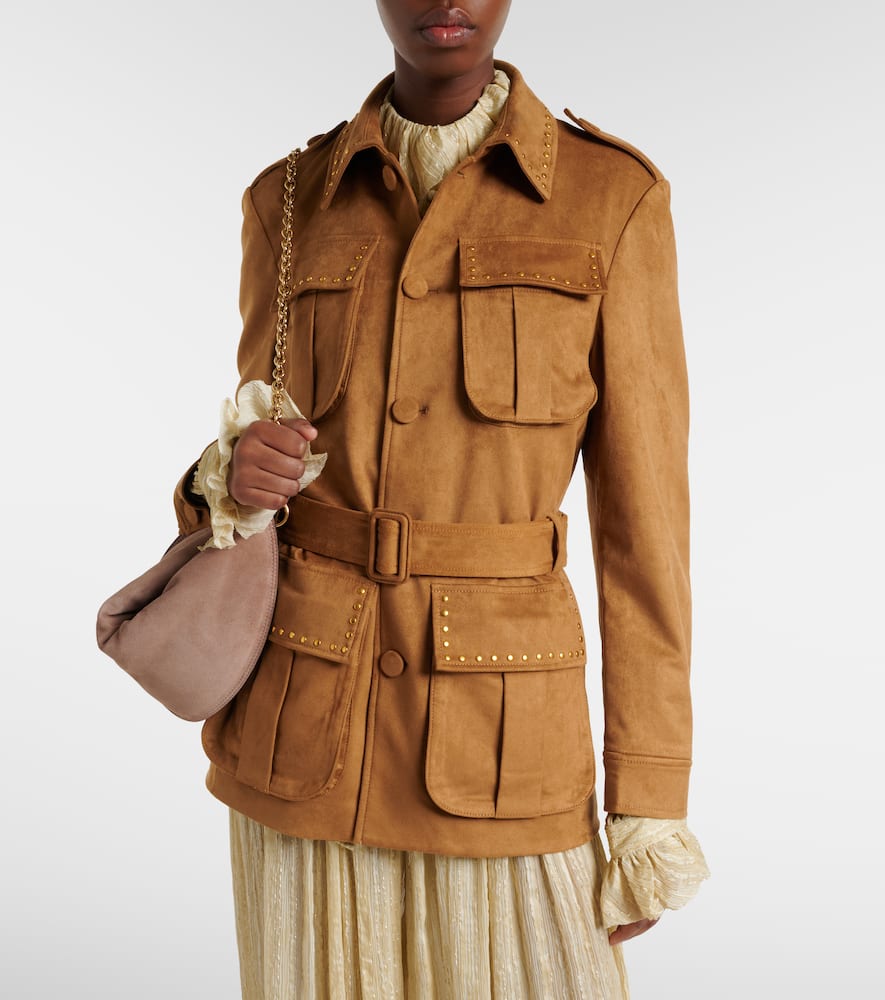 Studded belted field jacket