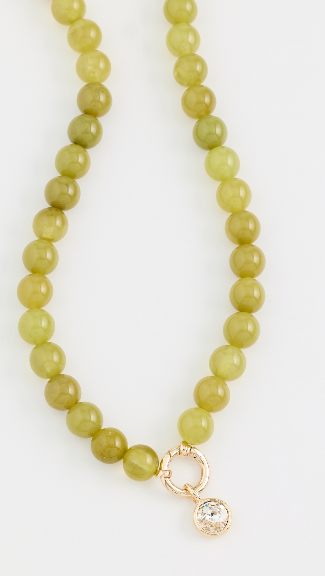 Janette Beaded Ring Necklace Green One Size
