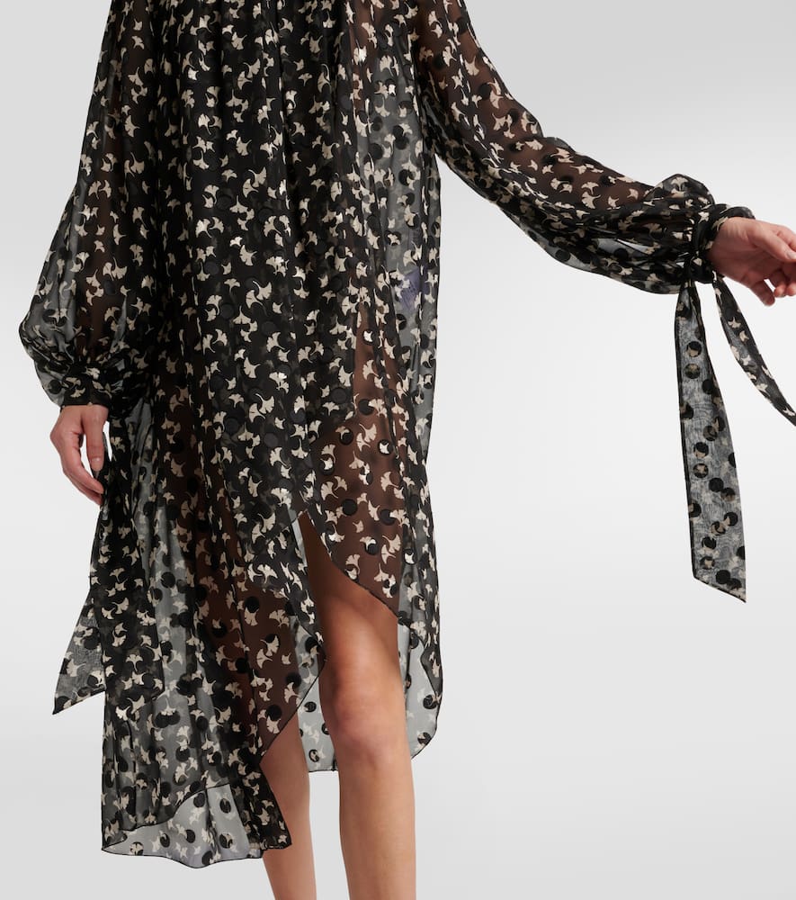 Chloé Floral silk chiffon midi dress