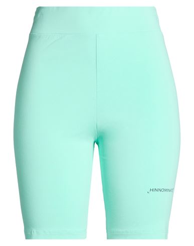 Woman Shorts & Bermuda Shorts Turquoise Size L Cotton, Elastane