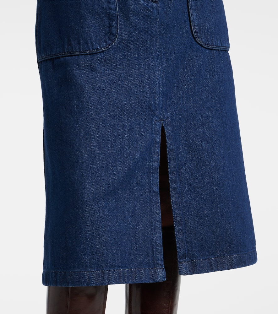 Denim midi skirt