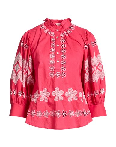 Woman Top Magenta Size 10 Cotton