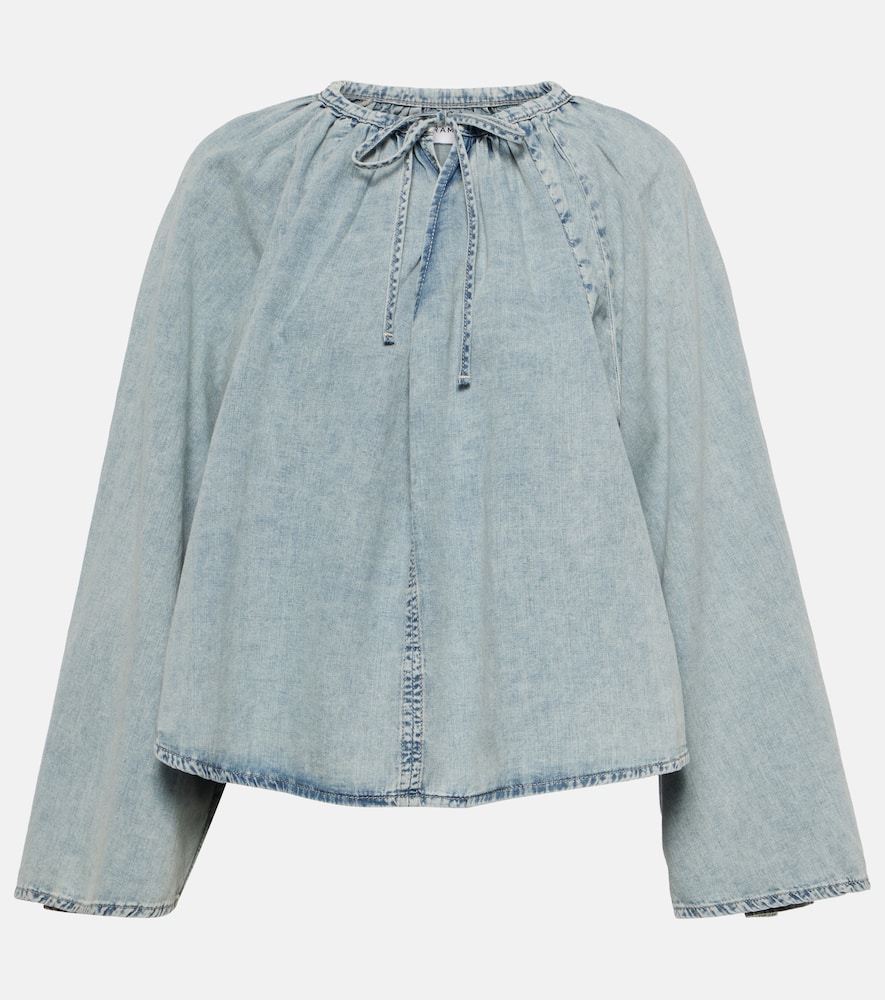 Cotton and linen denim top
