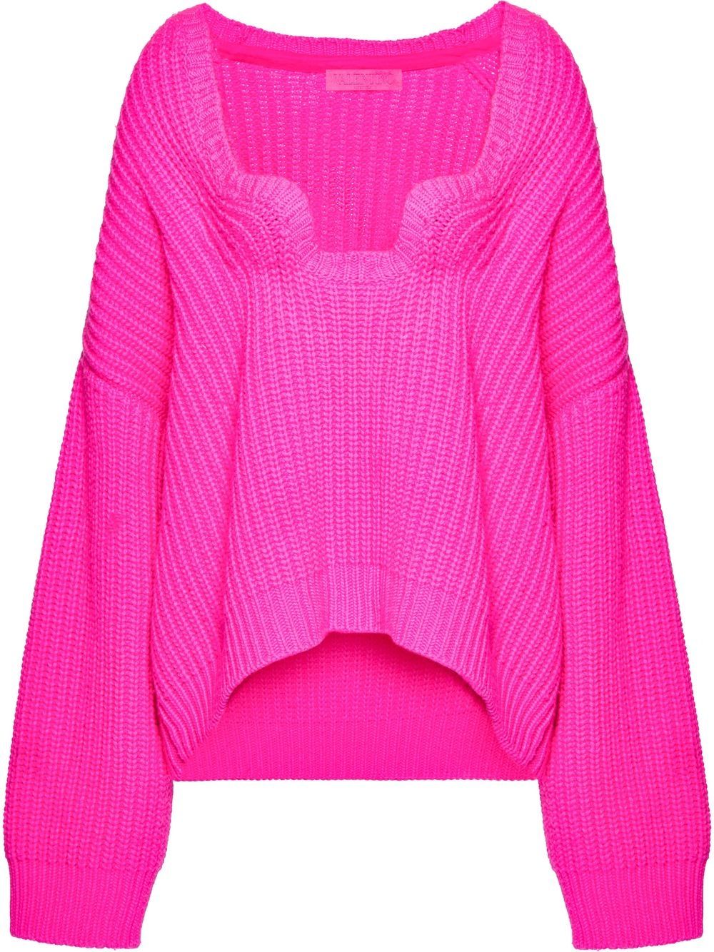 Couture neckline wool jumper - Pink