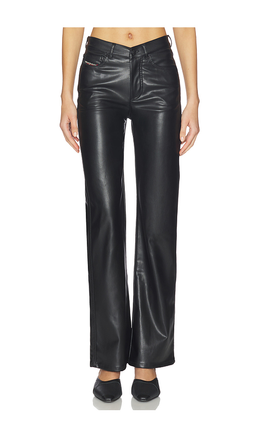 Diesel Plain Leather Pant in Black. 36. Also