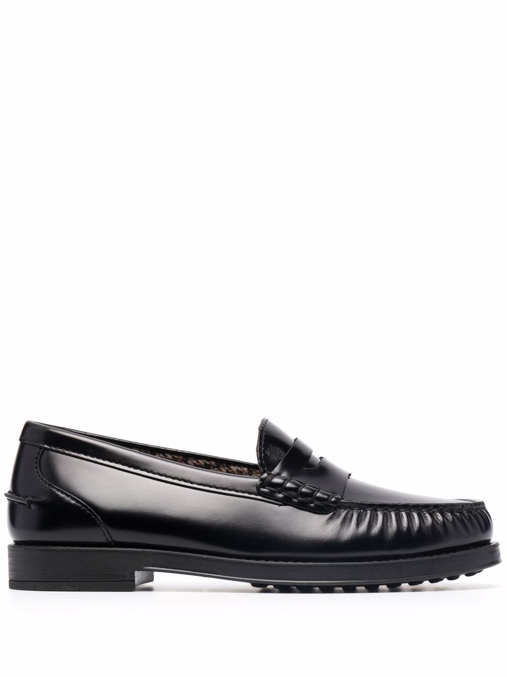 Brushed leather loafers
