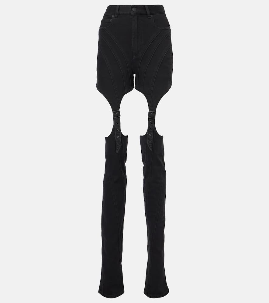 High-rise cutout skinny jeans