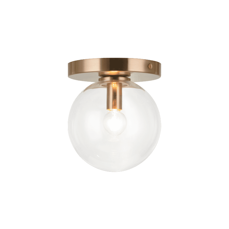Aged Gold Brass One Light Wall Sconce Ceiling Mount from the Cosmo Collection