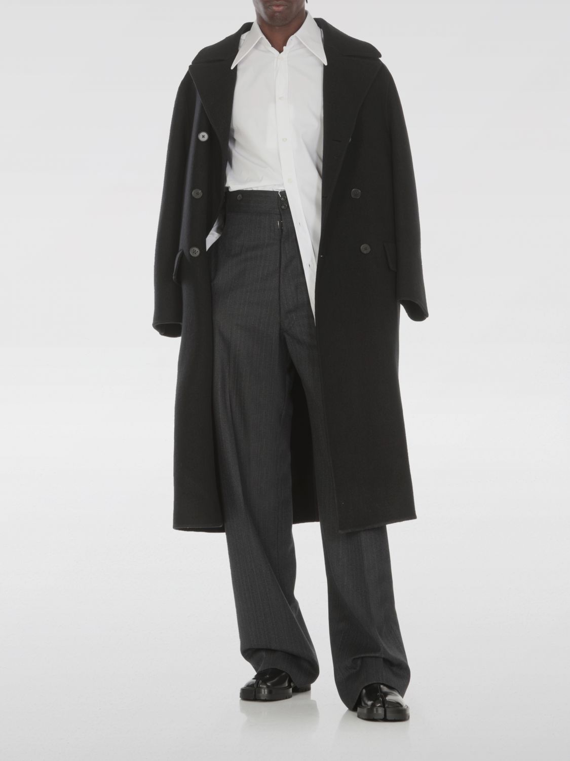 Pointed-collar cotton shirt - White