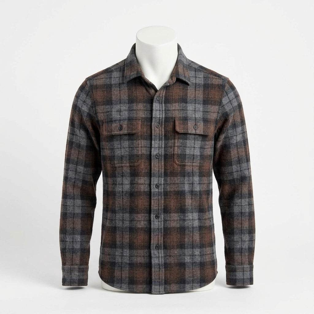 Men's Legend Sweater Shirt In Grey Woods Plaid
