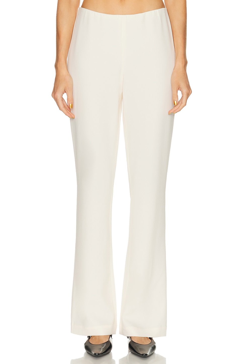 EAVES x Coco Auda Polished Crepe Pant in Ivory