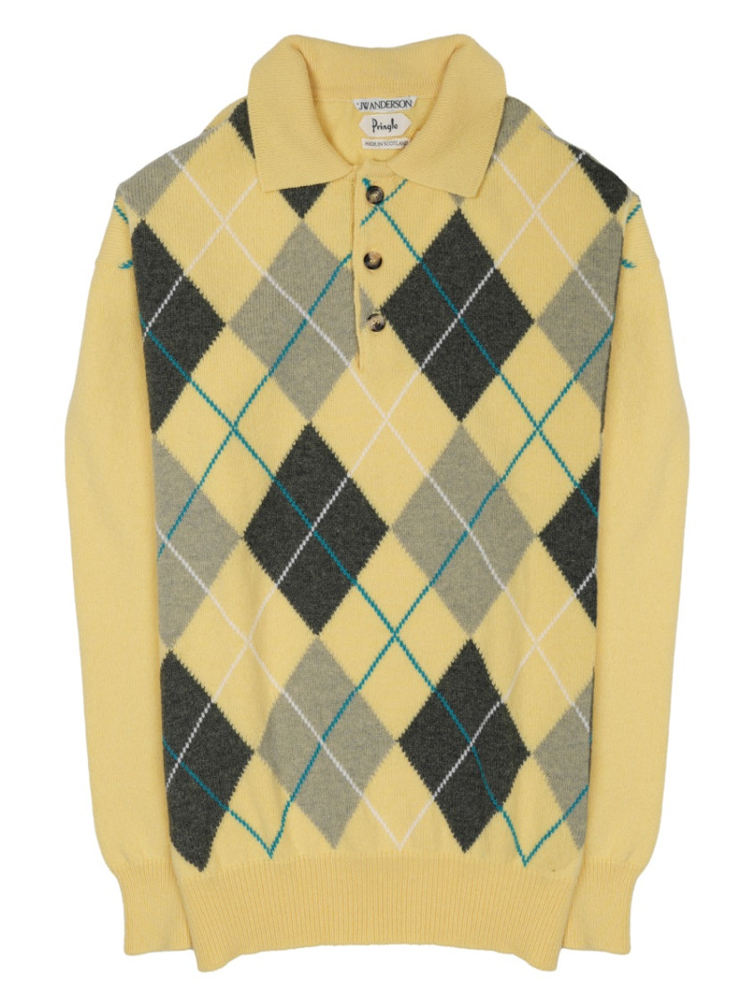 JW Anderson - polo collar knit shirt argyle pattern