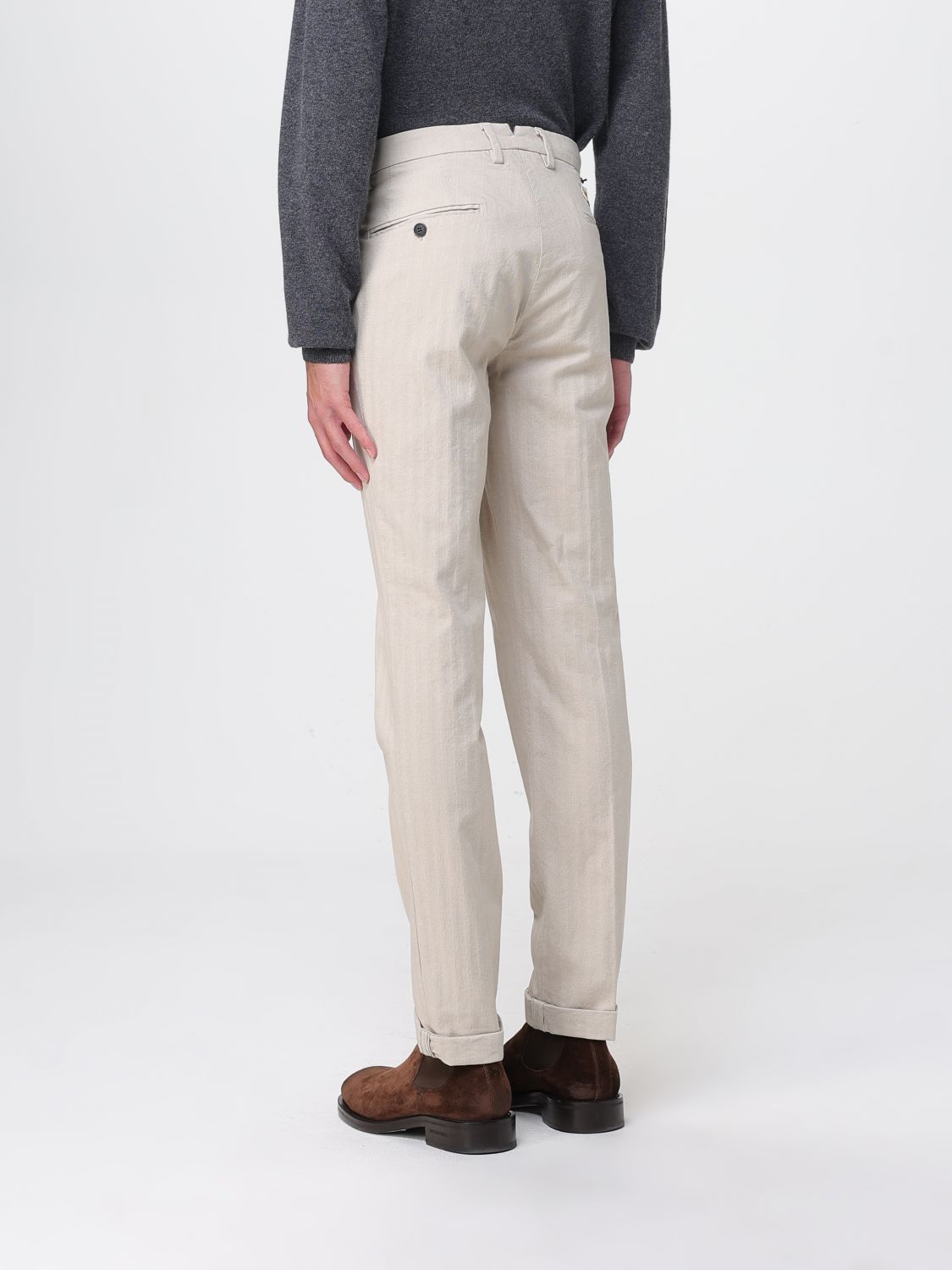Pants Men color Yellow Cream