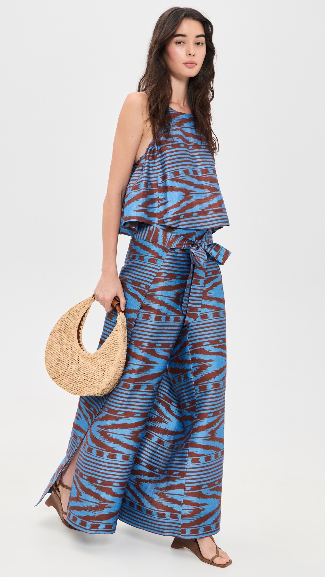 Two Panel Wrap Pants IKAT STRIPE MARBLE AZUL