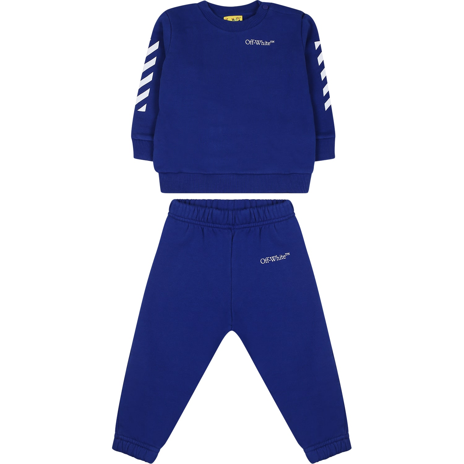 Bookish diagonal-stripe tracksuit set - Blue