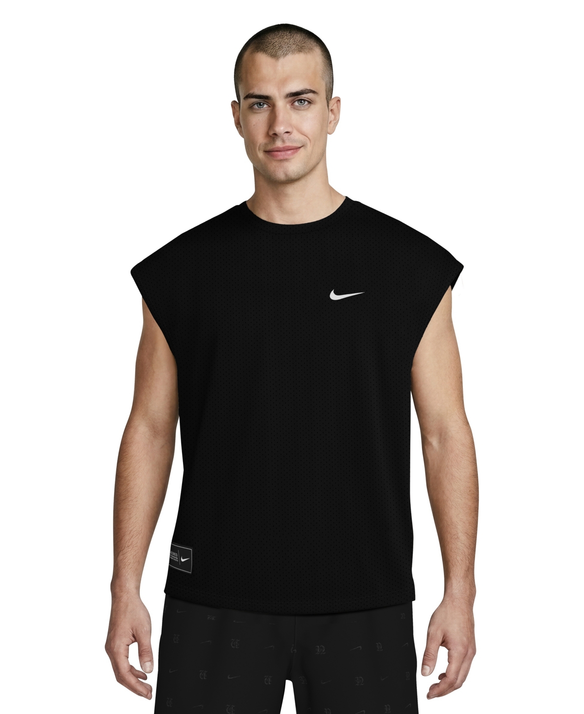 Men's Cover-Up Swim Crop Top - Black
