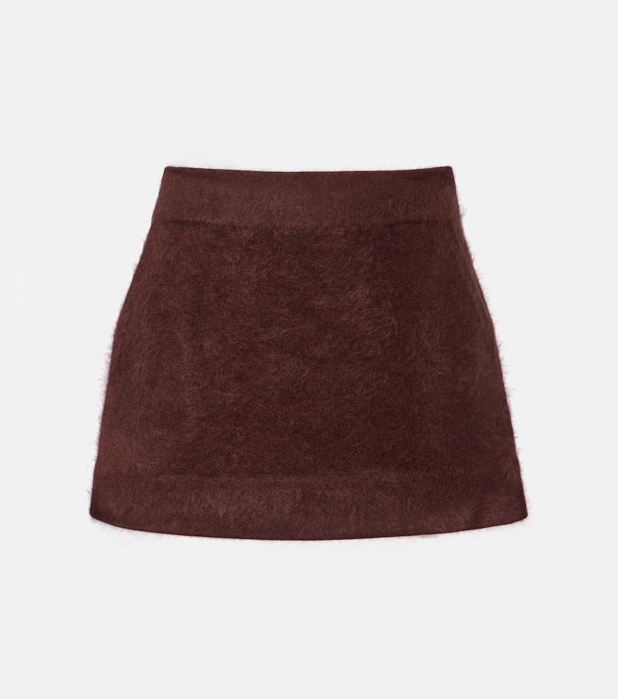 Fluffy Statement wool-blend miniskirt