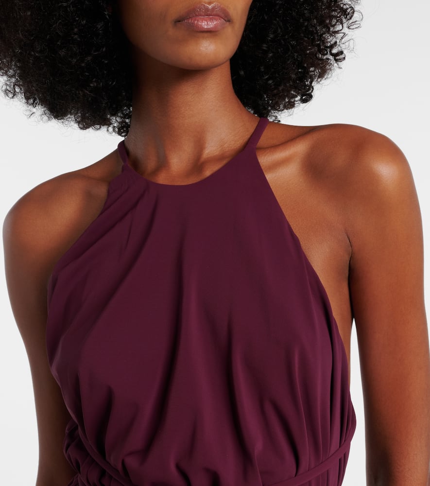 Ines halterneck jersey midi dress