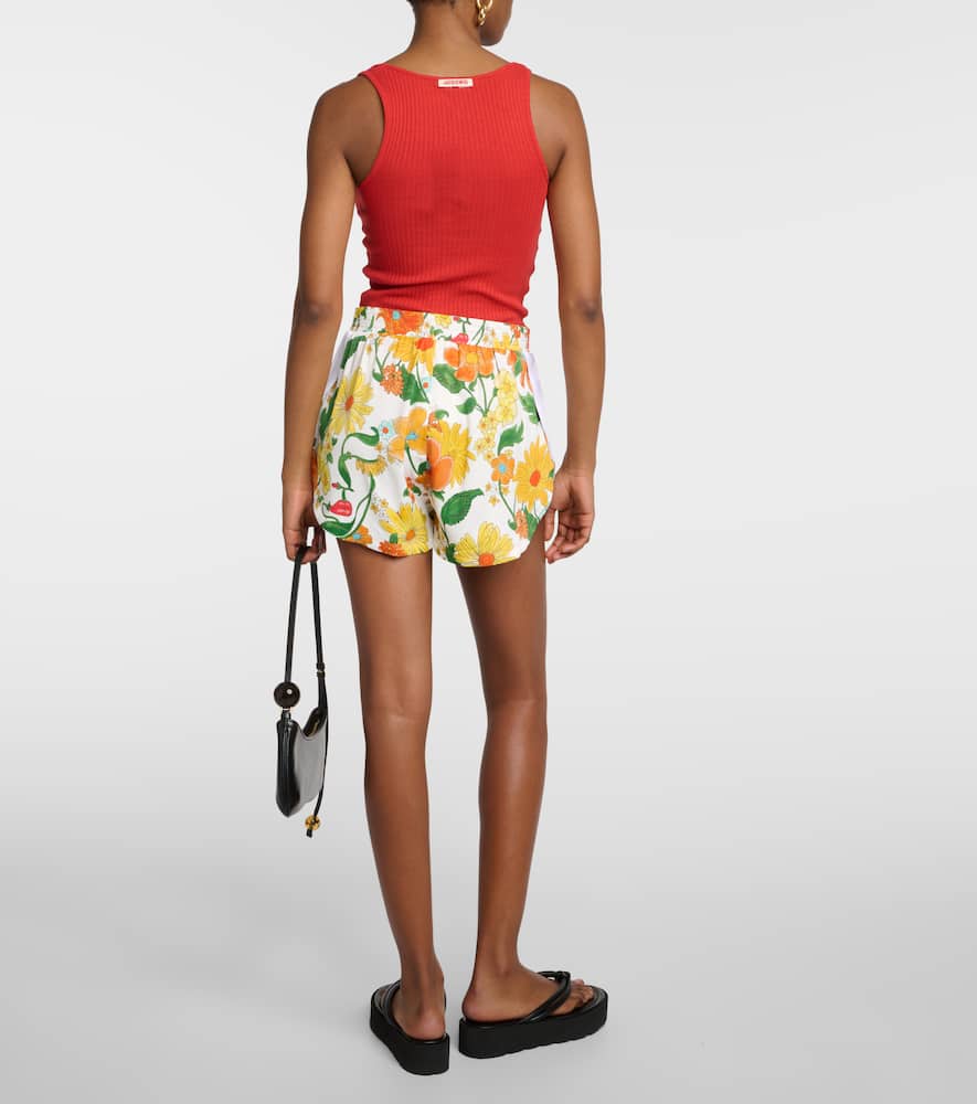 Printed mid-rise shorts