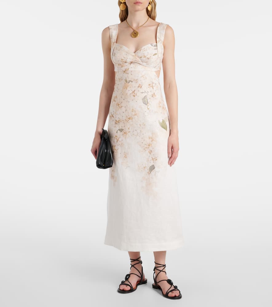 Balance floral linen midi dress