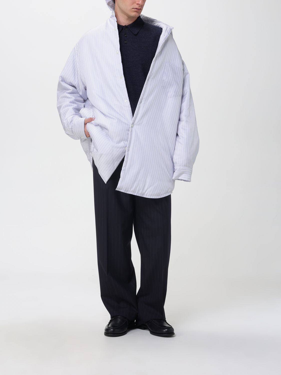 Overshirt Imbottita A Righe