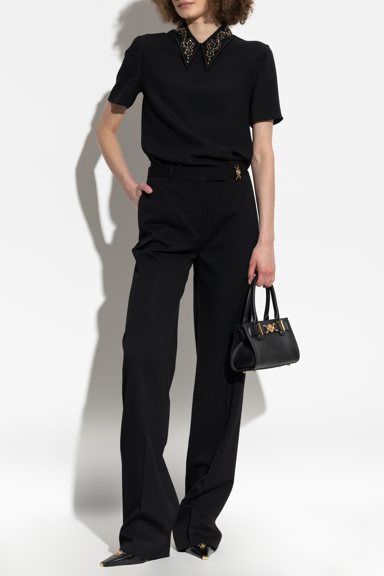 Top With Applications On The Collar, Women's, Black