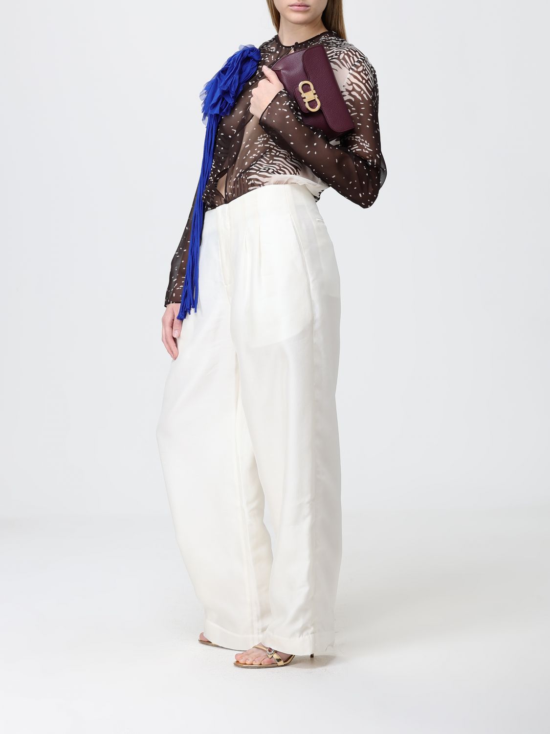 Top Woman color Gnawed Blue