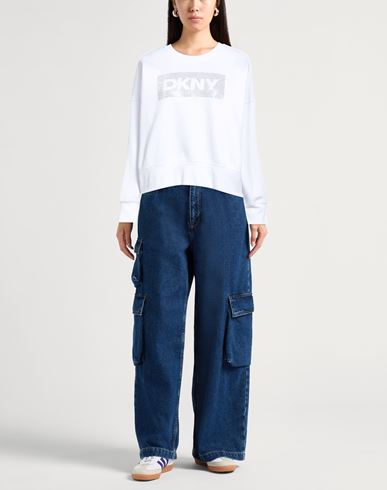 Woman Sweatshirt White Size M Cotton, Polyester