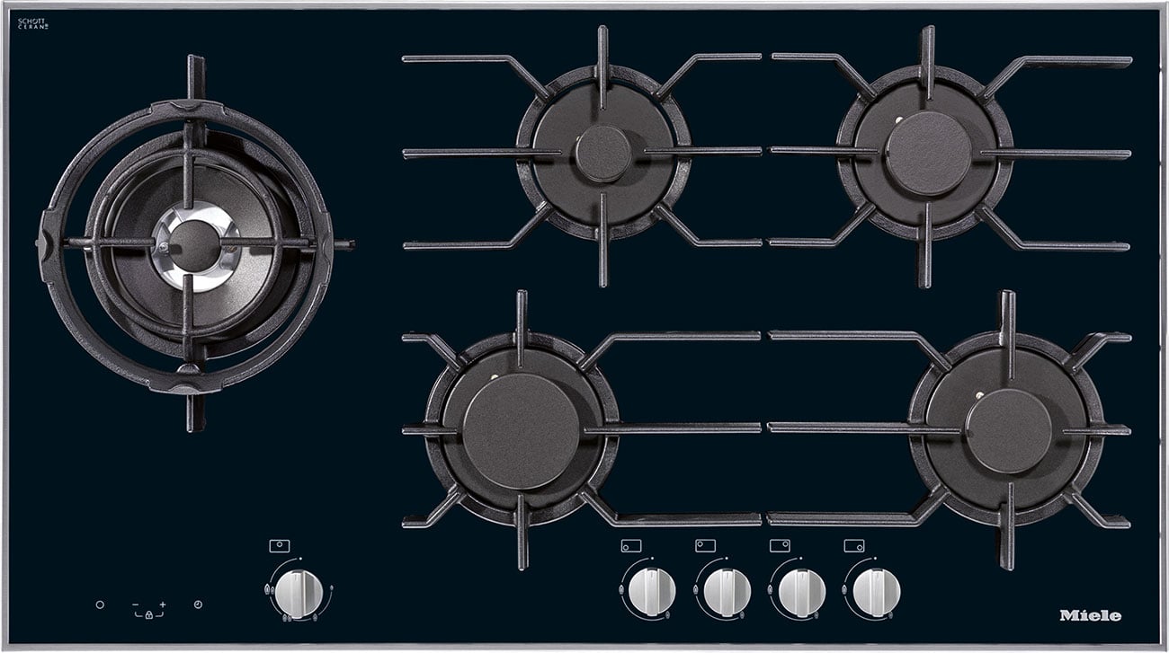 37-Inch Natural Gas Cooktop in Black Glass